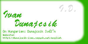 ivan dunajcsik business card